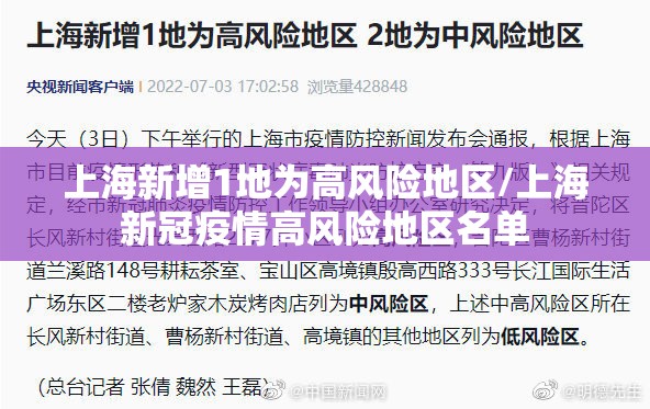 上海新增1地为高风险地区/上海新冠疫情高风险地区名单