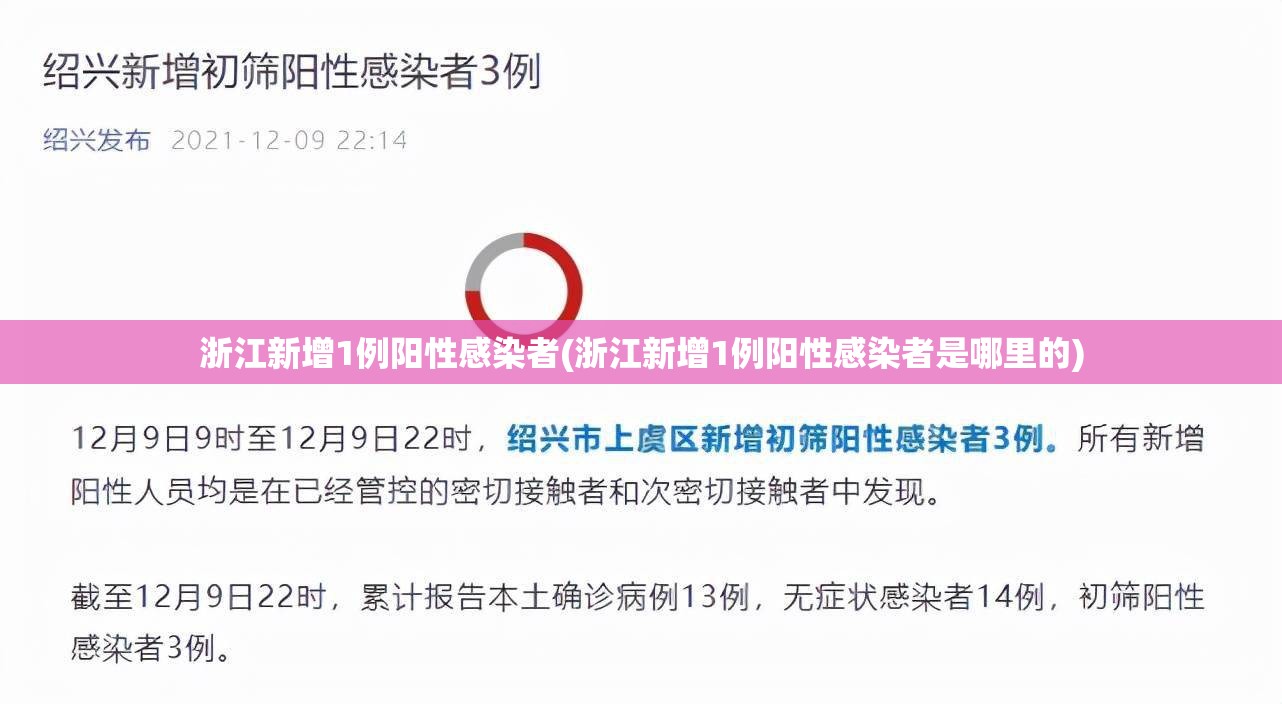 浙江新增1例阳性感染者(浙江新增1例阳性感染者是哪里的)