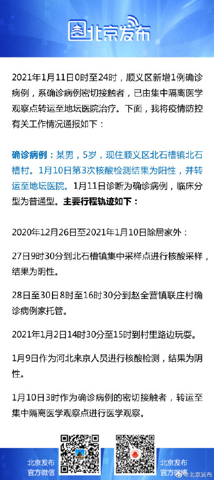 北京通州区公布确诊病例轨迹/北京通州确诊病例行动轨迹