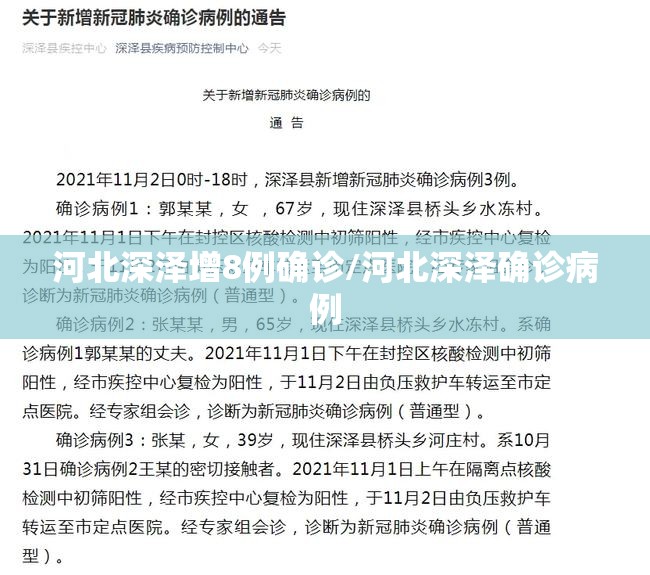 河北深泽增8例确诊/河北深泽确诊病例