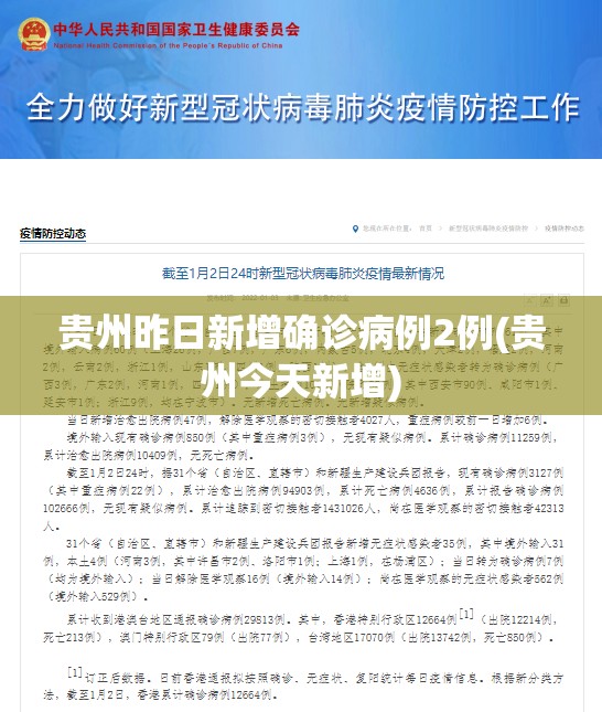 贵州昨日新增确诊病例2例(贵州今天新增)