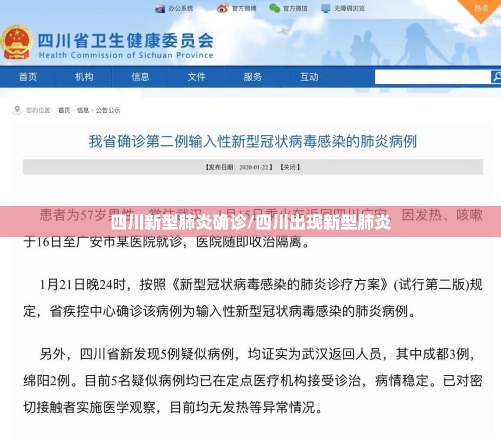 四川新型肺炎确诊/四川出现新型肺炎