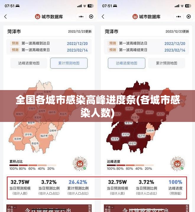 全国各城市感染高峰进度条(各城市感染人数)
