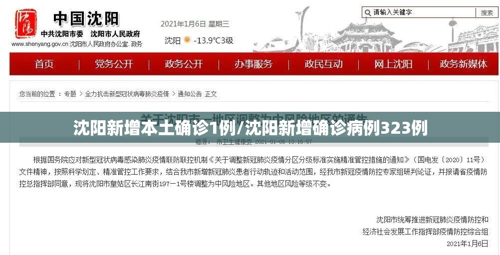 沈阳新增本土确诊1例/沈阳新增确诊病例323例