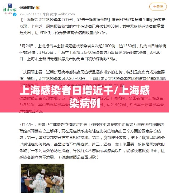 上海感染者日增近千/上海感染病例