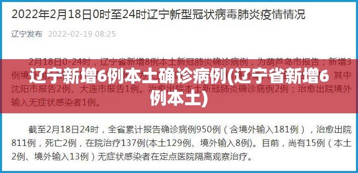 辽宁新增6例本土确诊病例(辽宁省新增6例本土)