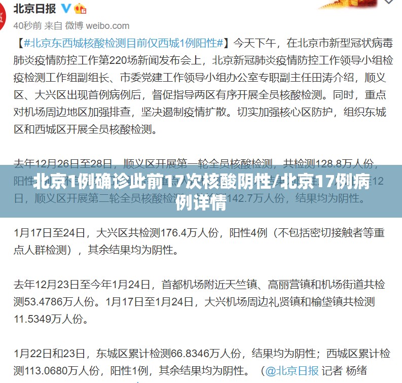 北京1例确诊此前17次核酸阴性/北京17例病例详情