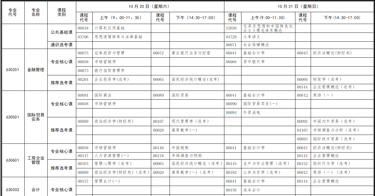 【统考时间，2025自考科目时间表】