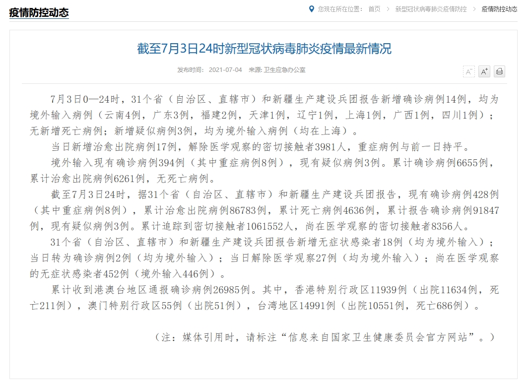 【31省增14例境外输入，31省新增24例均为境外输入】