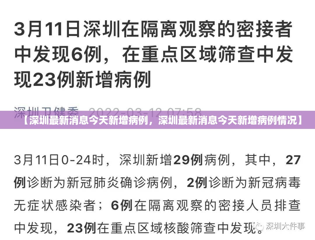 【深圳最新消息今天新增病例，深圳最新消息今天新增病例情况】