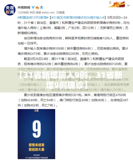 【31省新增输入9例，31省新增9例确诊】