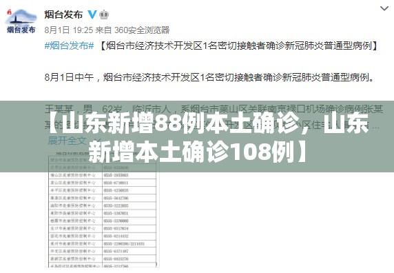 【山东新增88例本土确诊，山东新增本土确诊108例】