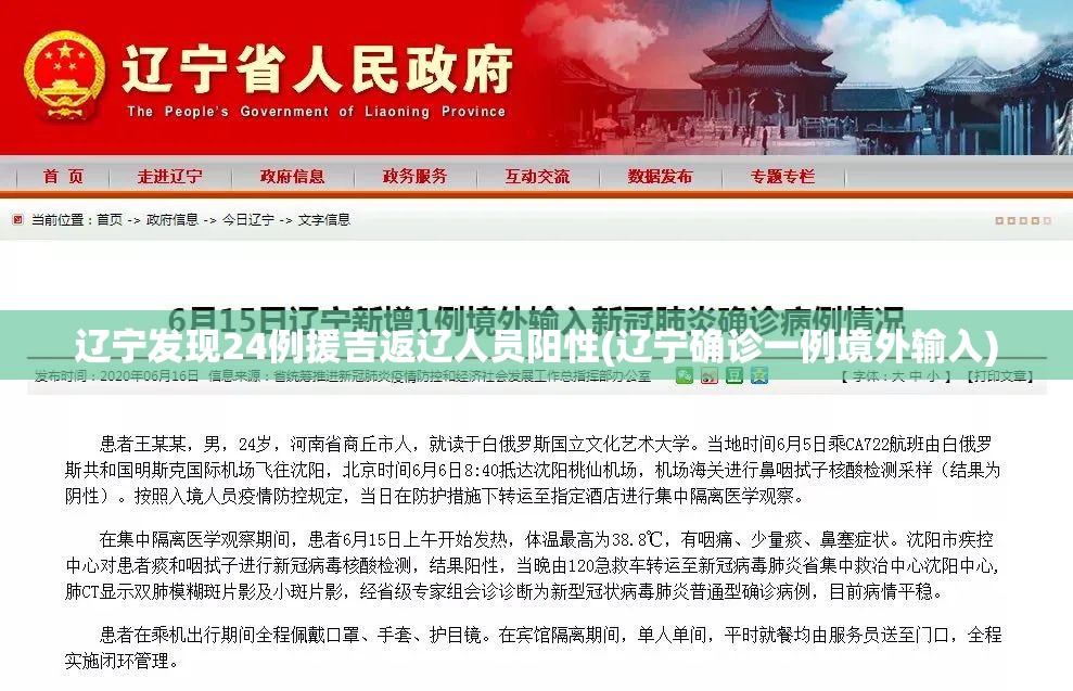 辽宁发现24例援吉返辽人员阳性(辽宁确诊一例境外输入)