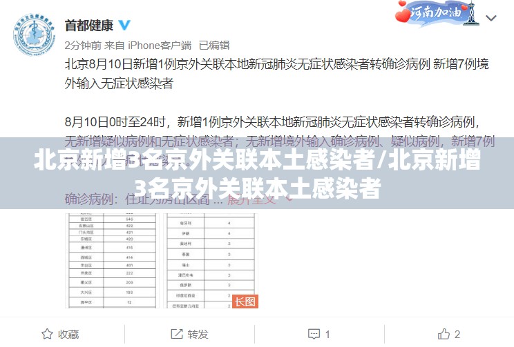北京新增3名京外关联本土感染者/北京新增3名京外关联本土感染者