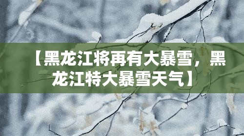 【黑龙江将再有大暴雪，黑龙江特大暴雪天气】