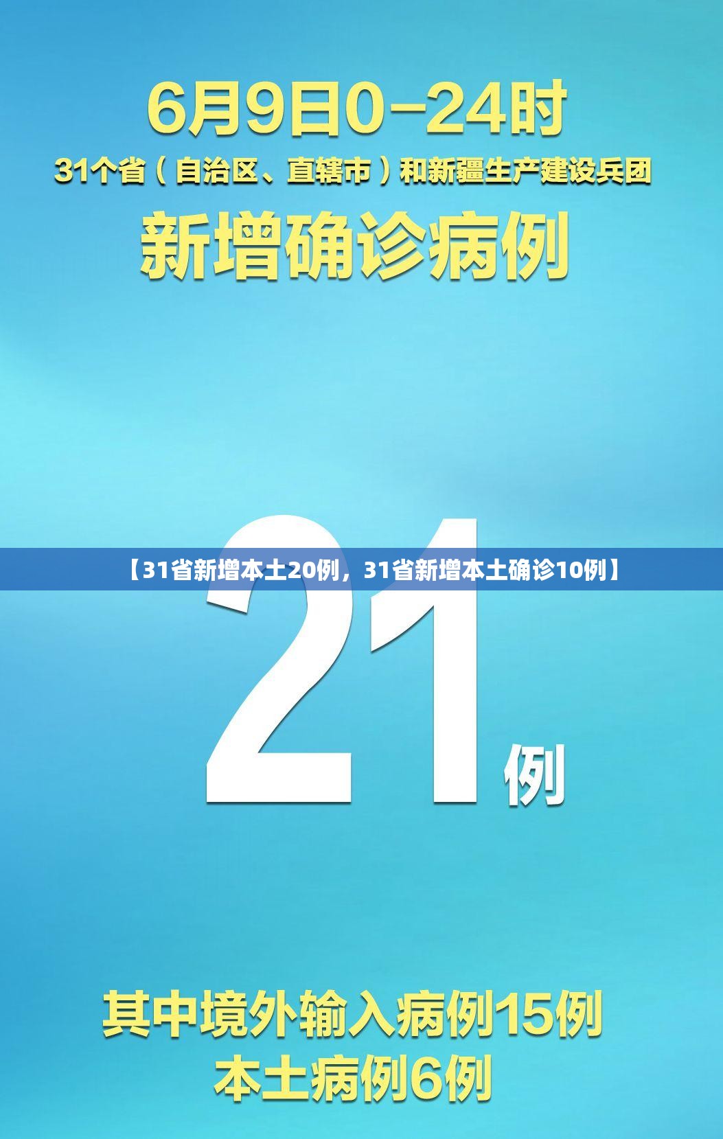 【31省新增本土20例，31省新增本土确诊10例】