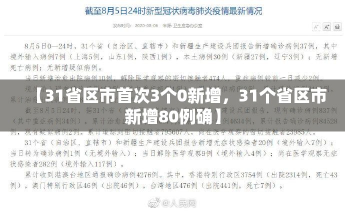 【31省区市首次3个0新增，31个省区市新增80例确】