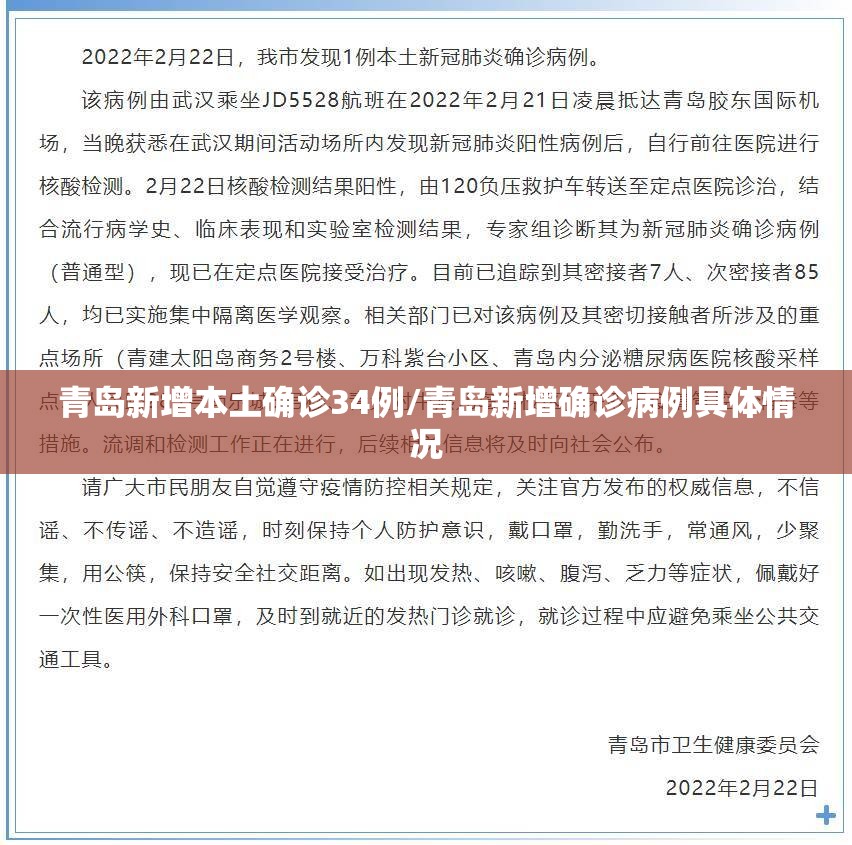 青岛新增本土确诊34例/青岛新增确诊病例具体情况