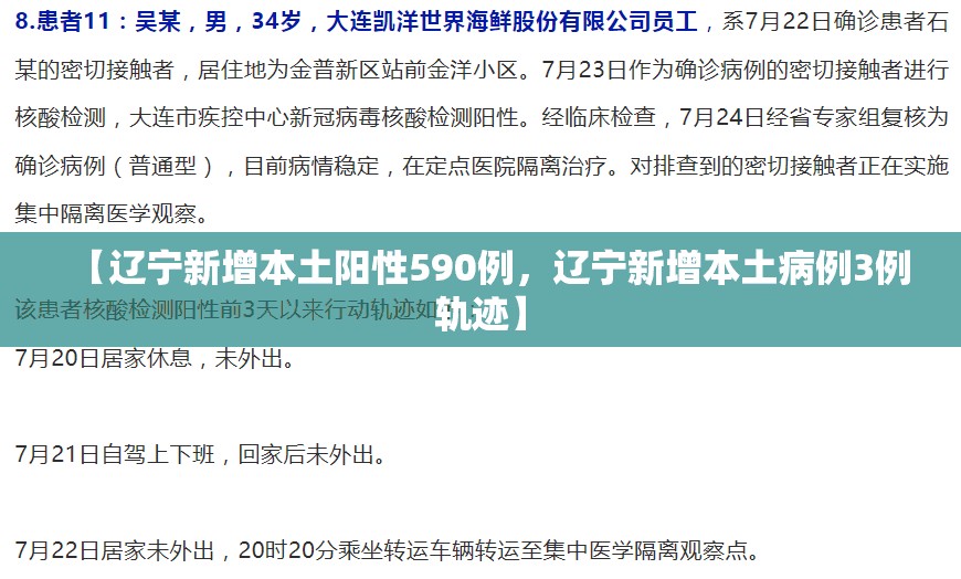 【辽宁新增本土阳性590例，辽宁新增本土病例3例轨迹】