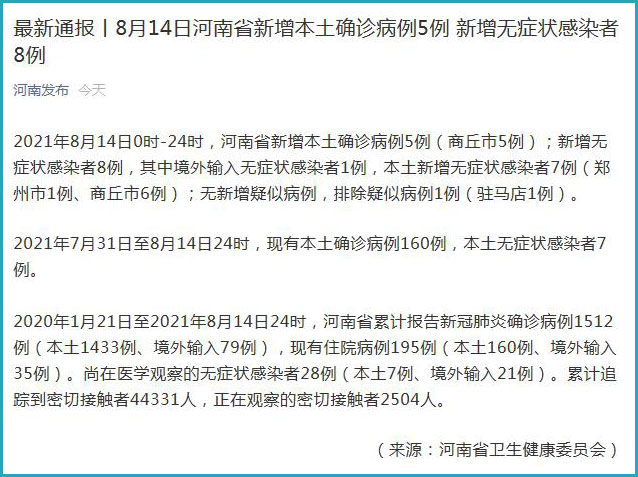 河南新增本土确诊病例9例(河南新增本土病例详情公布)