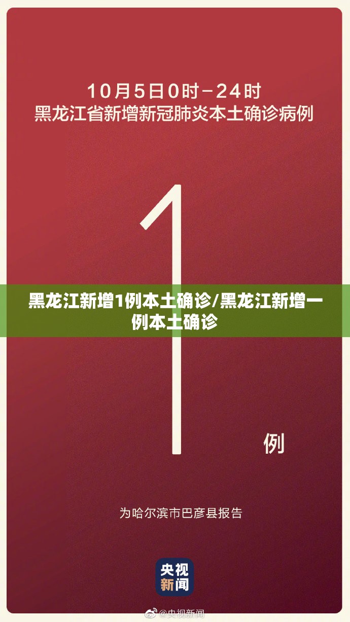 黑龙江新增1例本土确诊/黑龙江新增一例本土确诊