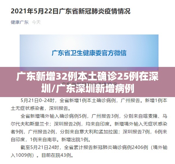 广东新增32例本土确诊25例在深圳/广东深圳新增病例