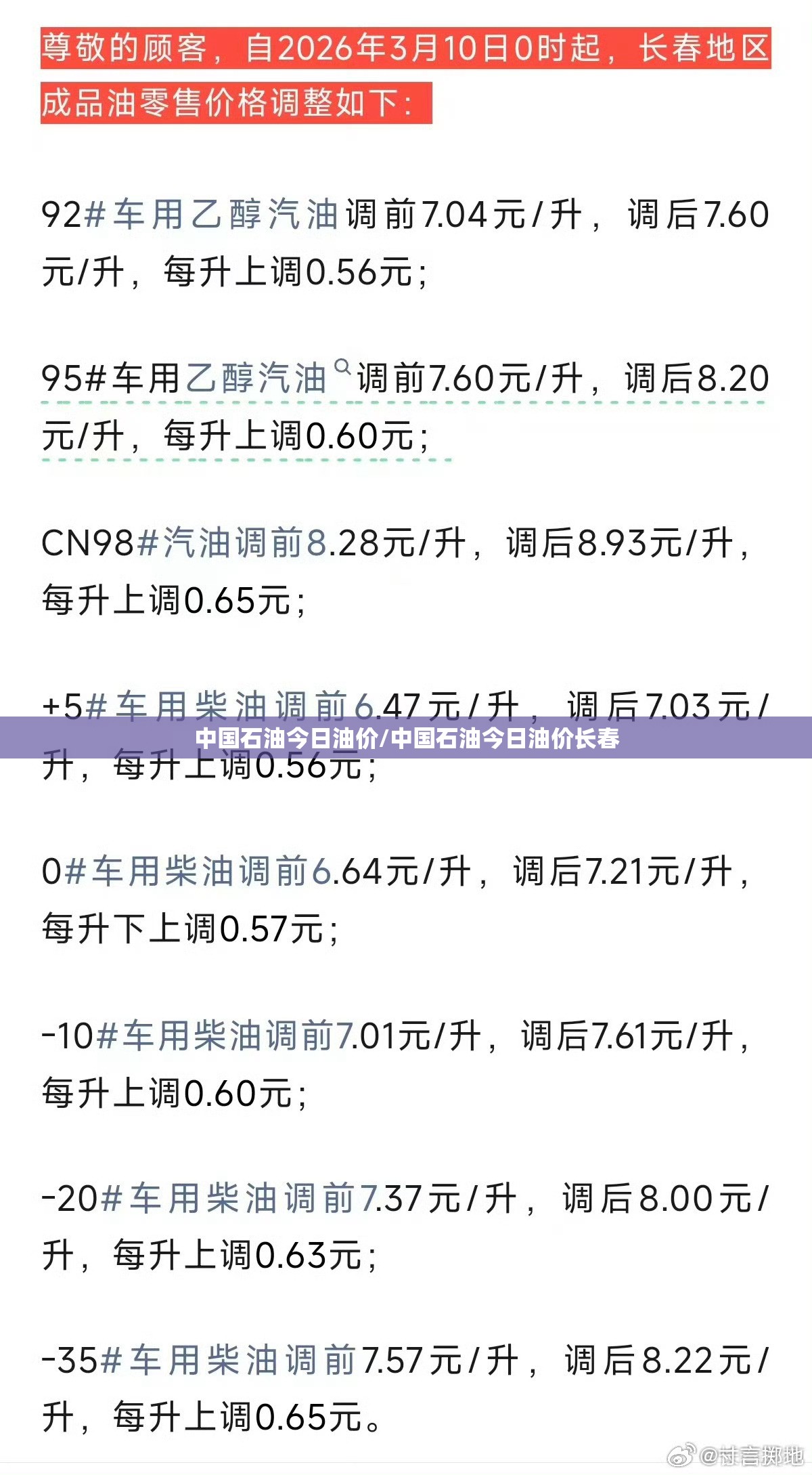 中国石油今日油价/中国石油今日油价长春