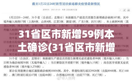31省区市新增59例本土确诊(31省区市新增30例本土确诊病例)