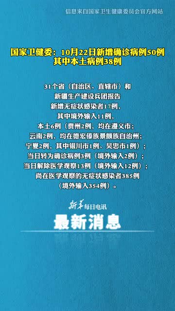 31省新增1本土确诊/31省新增本土确诊38例