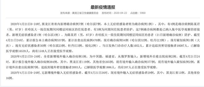 黑龙江增28例本土(黑龙江新增本土确诊病例26例) 黑龙江增28例本土(黑龙江新增本土确诊病例26例)