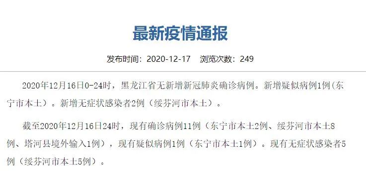 黑龙江新增32例本土确诊病例(黑龙江新增本土确诊病例26例)