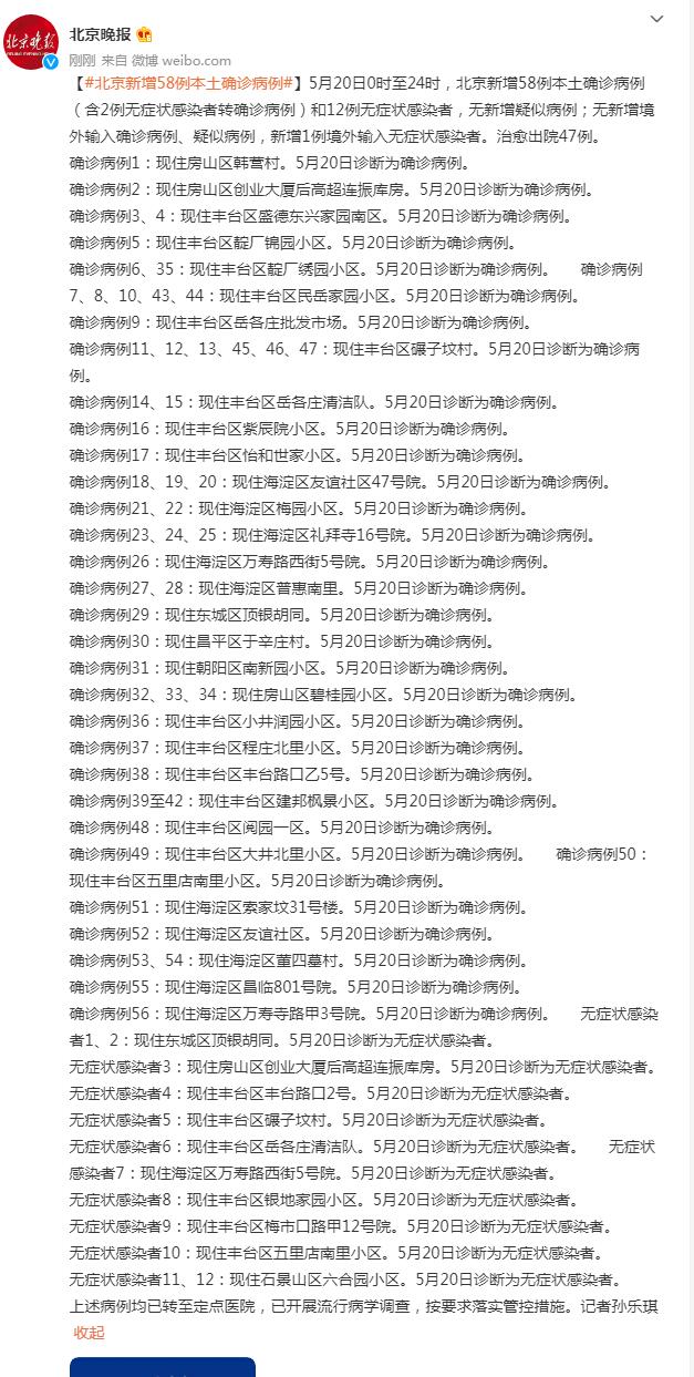 北京20日新增22例/北京20日确诊病例详情