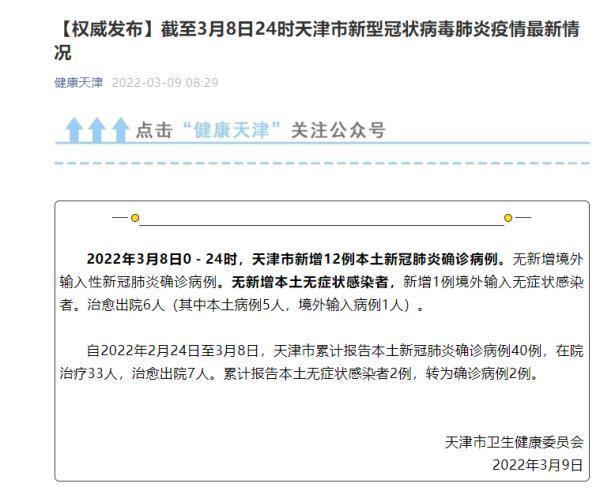 【天津新增12例本土确诊病例，天津新增病例127例】