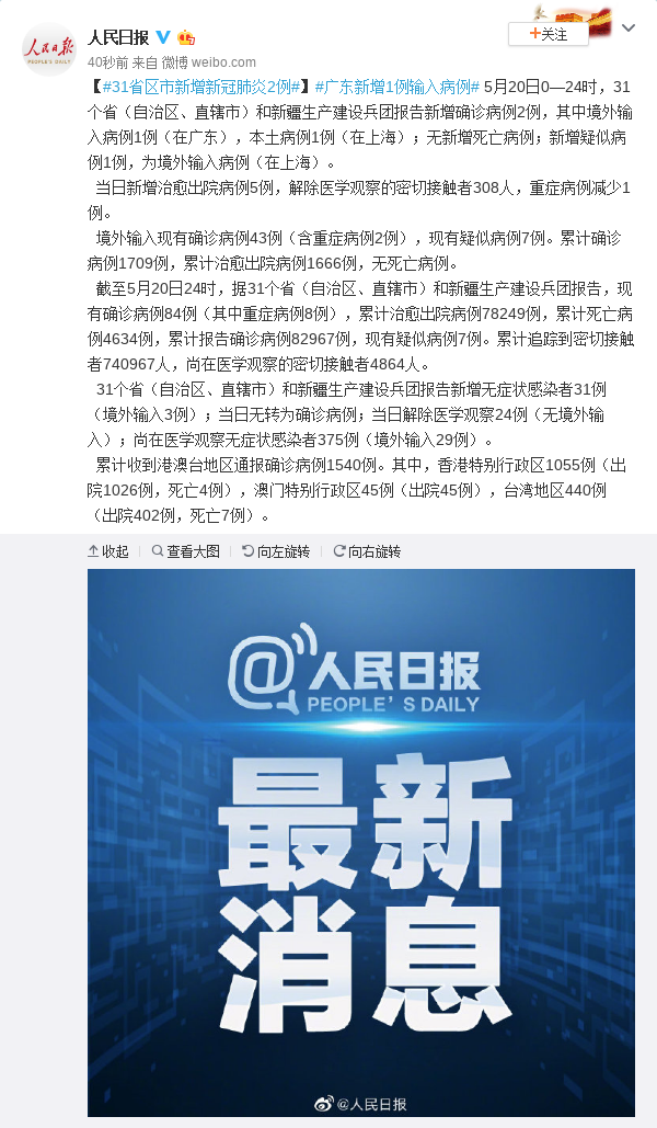 31省市昨新增本土死亡1例(31省区市新增4例本土病例 新闻)