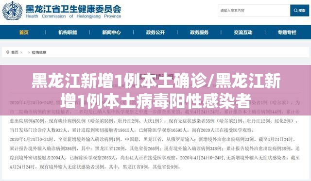 黑龙江新增1例本土确诊/黑龙江新增1例本土病毒阳性感染者