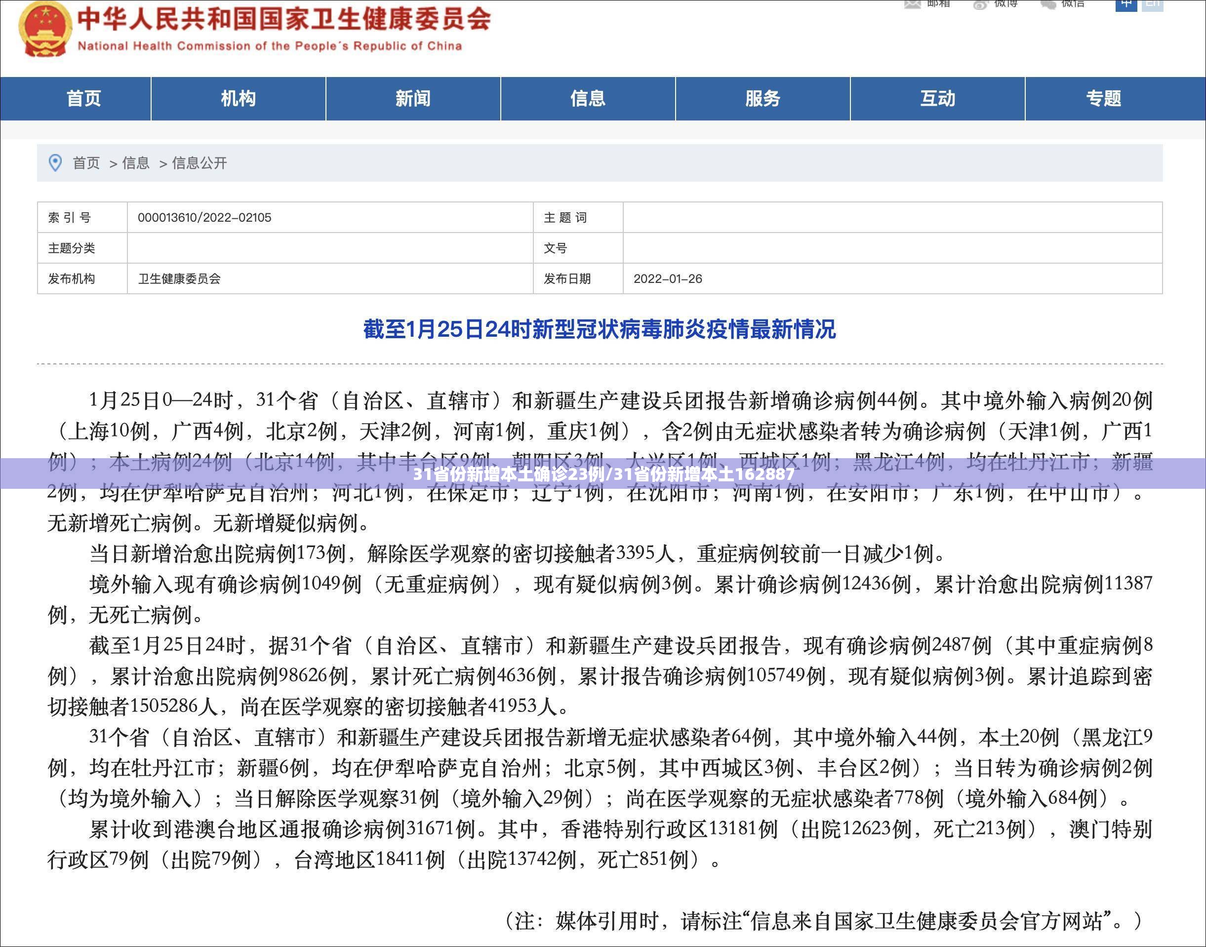 31省份新增本土确诊23例/31省份新增本土162887 31省份新增本土确诊23例/31省份新增本土162887