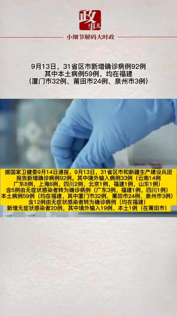 31省份新增26例本土确诊/31省区市新增59例本土确诊病例