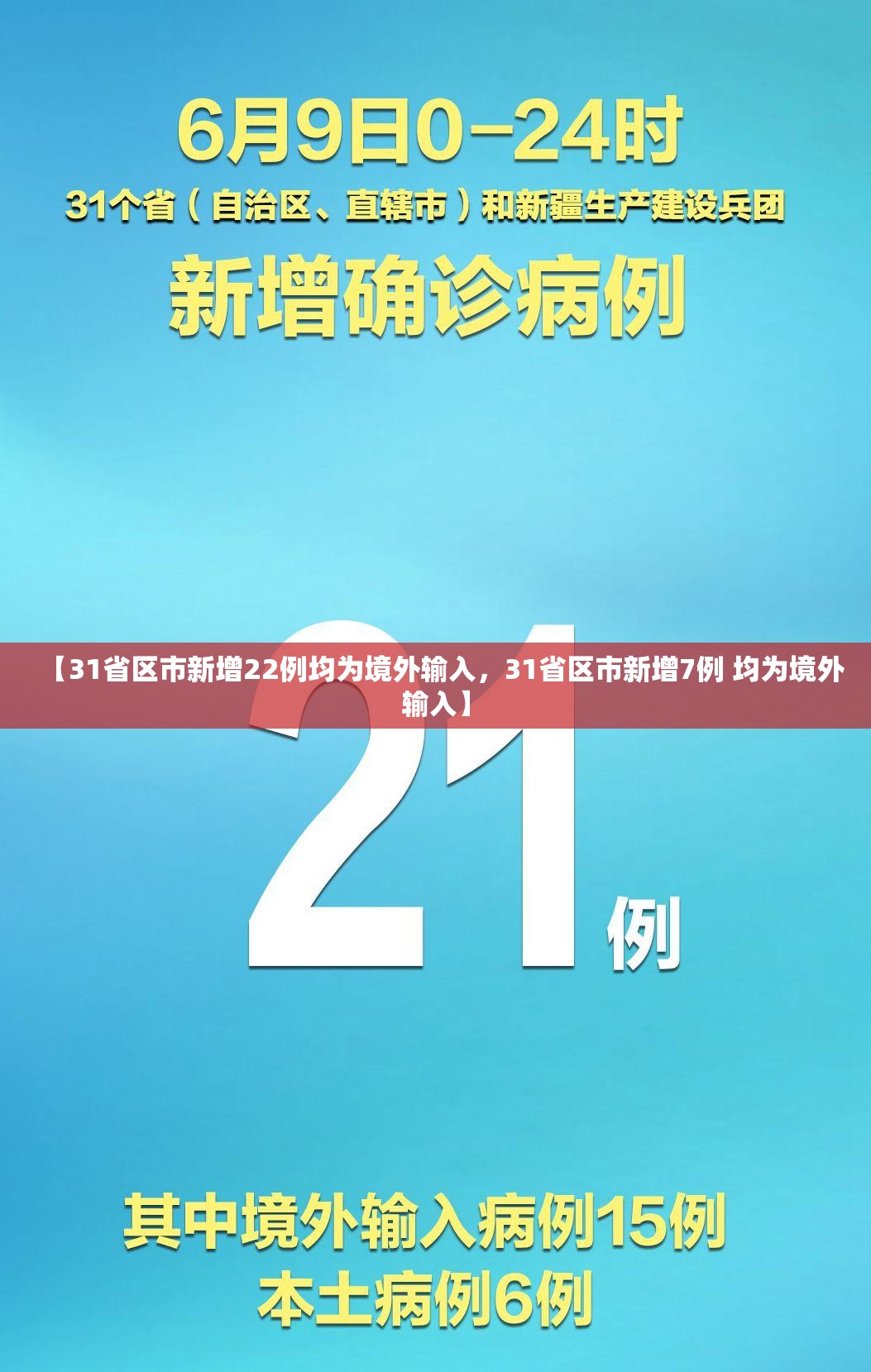 【31省区市新增22例均为境外输入，31省区市新增7例 均为境外输入】